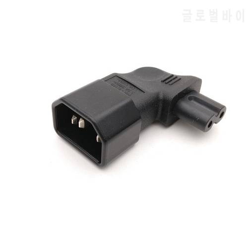 IEC 320 C14 to C7 Right angle Plug adapter IEC C7 to C14 3pin male to 2pin female changer adapter