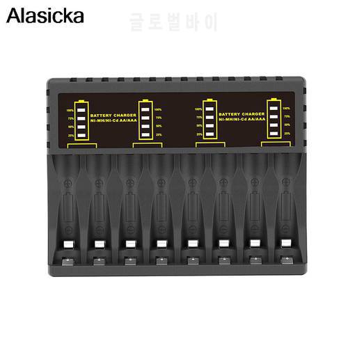 8 Slots with LED Battery Charger Indicator for Ni-MH/Ni-Cd AAA/AA Rechargeable Battery Short Circuit Protection Chargers