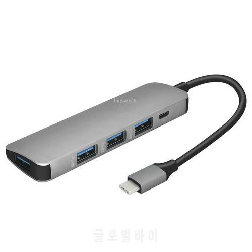 Portable 5-in-1 Professional Charging Hub Port Adapter Type C To USB HDMI-Compatible PD USB 3.0 Converter 4K for MacBook Pro/Air