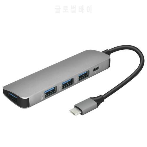 USB Type C Hub 140mm Dock for MacBook Accessories 4 Ports Multifunctional Adapter Type-C USB 3.0 Splitter