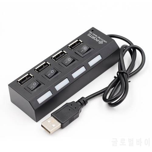 10pcs/lot Factory Price Wholesale 4-Port USB Splitter Hub Adapter USB 2.0 HUB High Speed Adapter For PC Computer Laptop Switch
