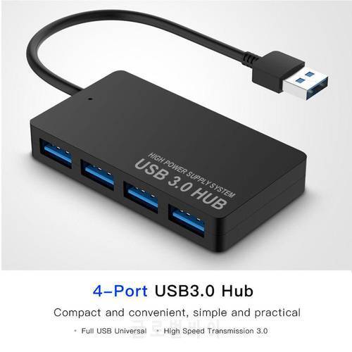 USB3.0 Ultra-thin 4-port HUB High Speed Indicator Light USB Hub For for Notebook MacBook PC Laptop