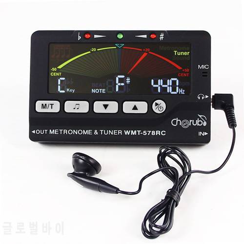 Cherub WMT-578RC LCD Display Flute/Sax Tuner Metronome Built-In Mic Musical Instruments Accessories High Quality Black Red