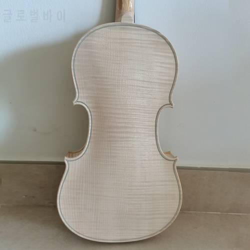 Maple white embryo unfinished white maple wood violin 4/4 3/4 solid wood DIY white violin Accessories with ebony fingerboard