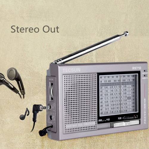 R-9710 FM/MW/SW dual conversion World Band secondary frequency conversion stereo radio receiver with built-in hands-free speaker