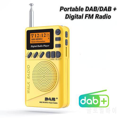 Portable DAB/DAB + Digital FM Radio Receiver Speaker LCD Display Support TF MP3 Playback Radio Speaker with Rechargeable Battery