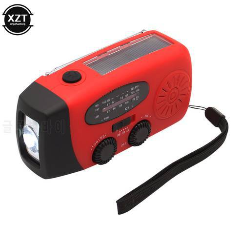 Receiver Mini USB portable AM/FM/WB Weather Hand Crank With 3 LED Flashlight 1000 mAh power bank for outdoor dark