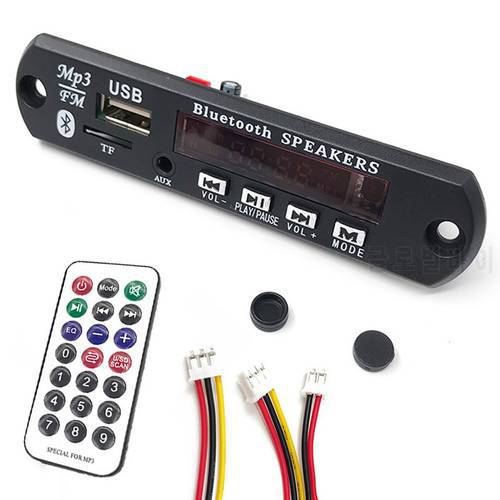 MP3 WMA Decoder Board Remote Control Player 12V Bluetooth-compatible 5.0 USB FM AUX TF Card Module Car Radio MP3 Speaker