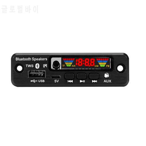 Wireless Bluetooth 5.0 5V MP3 WMA Decoder Board Car Audio USB TF FM Radio Module Color Screen MP3 Player With Remote Control