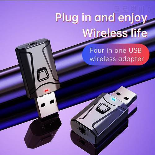 USB 5.0 Adapter Wireless 3 in 1 Bluetooth-compatible Audio Receiver for TV PC Car AUX Speaker
