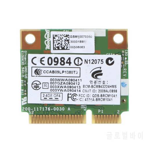 for hp BCM943224HMS Wireless Dual Band 802.11 a/g/n Half Mini PCI-E WiFi Card