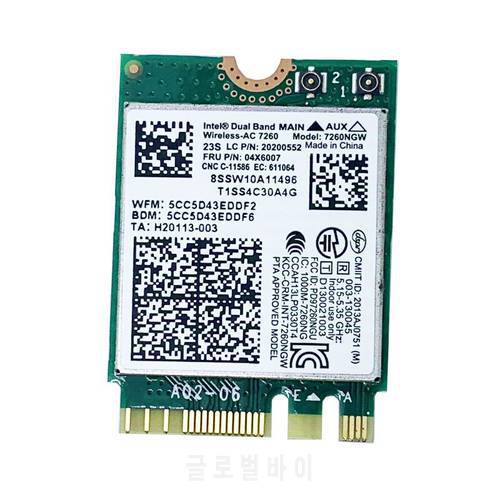 For Intel Wireless-AC 7260 7260NGW 7260ac FRU 04X6007 WiFi BT4.0 Card for Lenovo X250 X240 X230s T440 W540 T540 Y70 Yoga Y50