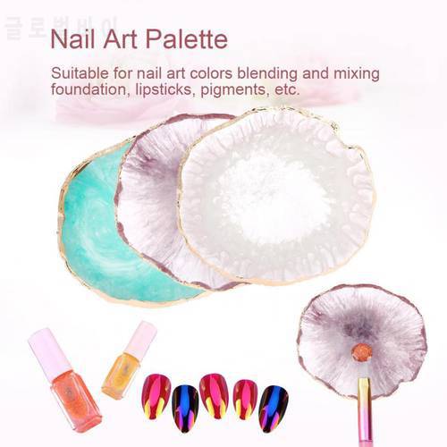 Resin Stone Nail Art Color Palette Acrylic Gel Polish Glue Holder Paint Drawing Color Dish Manicure Display Board Nail DIY Tool