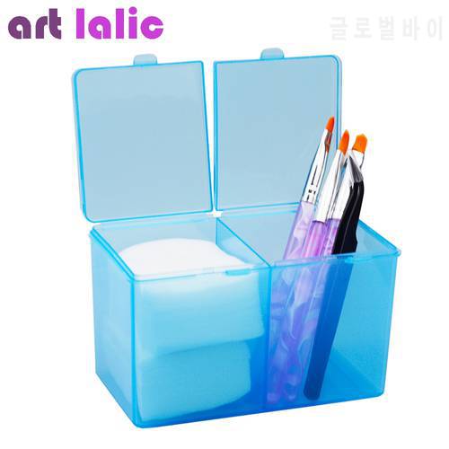 1pc Nail Art Container Wipes Cotton Storage Box 3 Colors Rhinestones Tools Nail Brushes Pens Files Display Case Organizer Holder