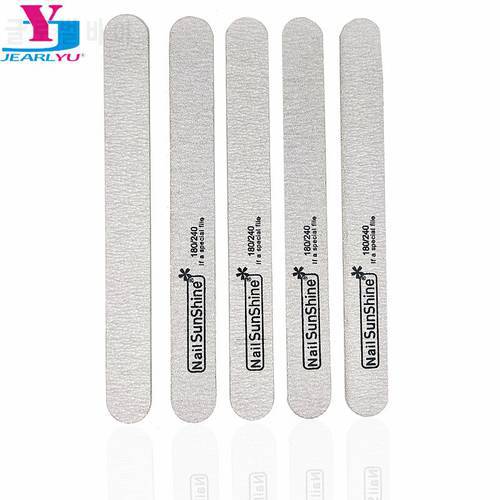 5pcs Nail Files 180/240 Grey Round Nail Art Wooden UV Gel Tips File Sanding Tools For Salon Pedicure Manicure Set For Beautity