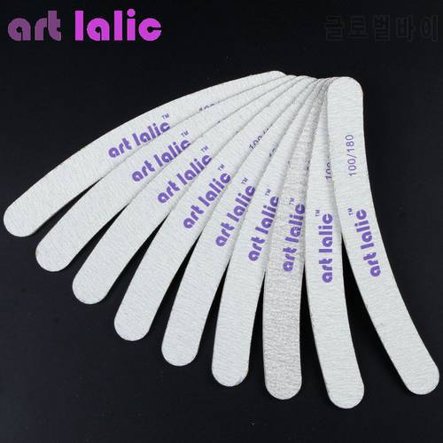 10 Pcs/ Pack Artlalic Nail Files Double-Side Emery Board 100/180 Grit Buffering Nail Art Thick Sandpaper Salon Manicure