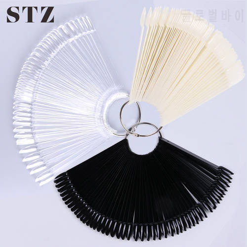 STZ 50/32/24 Tips/Set False Nails Fan Display Acrylic Fake Nail Art Tips For Gel Polish Practice Tools Manicure Accessories A23
