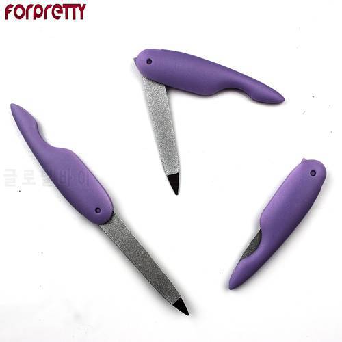 Nail File FORPRETTY Metalic Stainless Steel Fold Purple Lixa De Unha Cuticle Lime Ongle A Professionel Tool Lima Unghie Tools