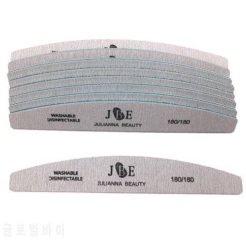 50Pcs/Lot Nail Files 180/180 Nail Art Sanding Buffer Double Side Gray Color White Washable Professional Use Tool Wholesale
