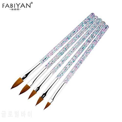 Crystal Acrylic Nail Art Salon Flower Carving Brush Mixed Size Manicure Painting Dotting Pen
