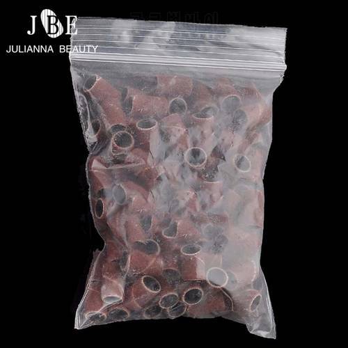 100 PCS/pack 80/120/180 Nail Dedicated Sanding Ring Grinding Head Polisher Essential Supplies Sand Circle Manicure Tool