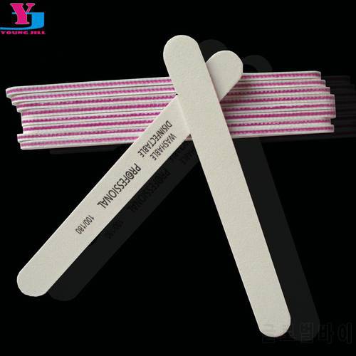 10x Profession White Nail File 100/180 New Design Sanding Files Manicure Nail Tools Cuticle Remover Buffer Nail Art Sets