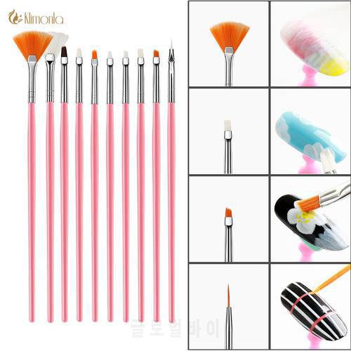 15pcs Nail Art Brush Set Drawing Painting Line Nail Polishing Pen Rose Red Pink Handle Nail Dotting Manicure Tools For Salon
