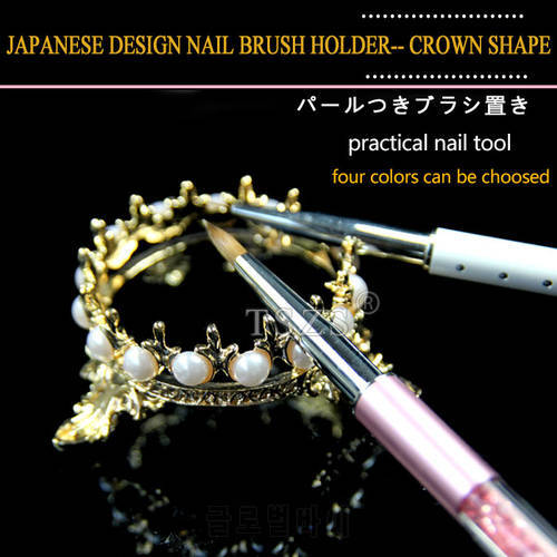 1pcs/Lot Crown Nail Art Brush Holder Pen Displayer Stand Tools Acrylic UV Gel Brush Rest Holders