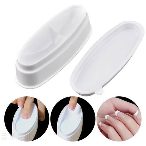 Nail Art Container Storage Box Case White French Smile Line Sculpture Tips Dipping Acrylic Powder Moulding Guides Tools Manicure