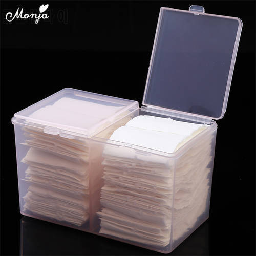 Monja Nail Art Plastic Clear Organizer Container Gel Polish Remover Cleaning Cotton Pad Swab Box Storage Case Accessories Tools