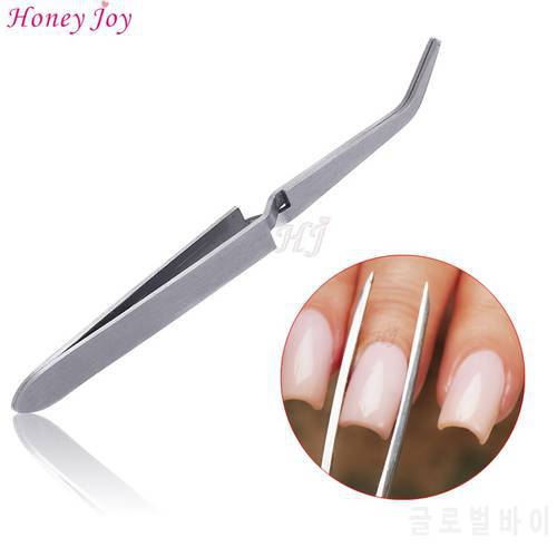 Acrylic Multi-Functions Stainless Steel Nail Shaping Tweezers for UV Gel Tips C Curve Pinchers Sculpture Clip Nail Art Treatment