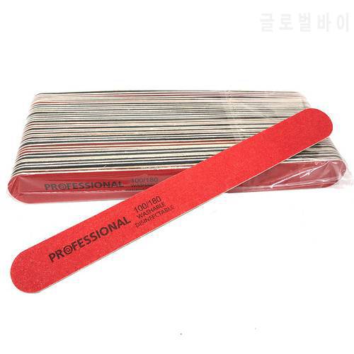 50P Nail Files Lime a Ongle Professionel 100/180 Grit Sanding Block Sandpaper Slim Manicure Nail Tools Disposable Cuticle Remove