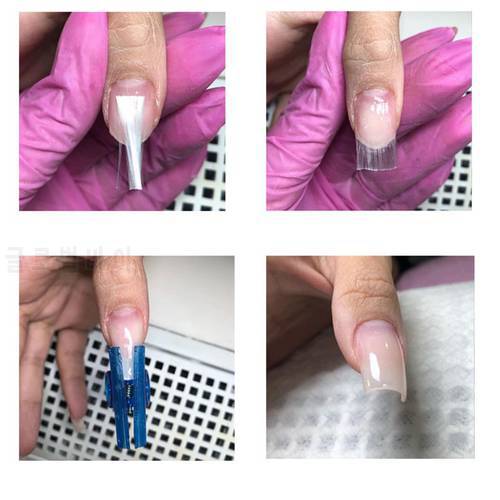 10pcs/pack 5.5cm White Fibernails Fiberglass For Fitting Nails Nail Extension Acrylic Nails Tips Manicure Salon Tool