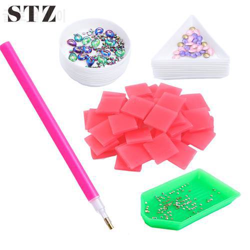 STZ 1 set Plastic Nail Storage Boxes+Rhinestone Picker Diamond Point Pen+Adhesive Cube Clay Mud Manicure Nail Decor Tools 992