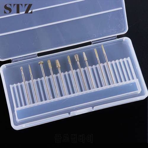 STZ 30 Holes Storage Box Nail Drill Bits Container Holder Display Organizer Case Cutters Acrylic Manicure Accessories Tool B5