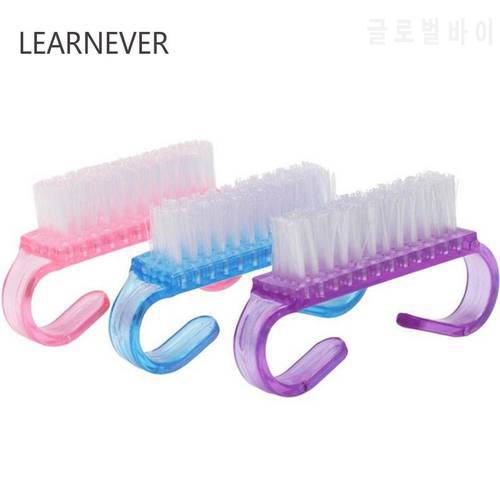 1pcs Nail Cleanse Clean Brush Tool Manicure File Tool Sets Soft Pedicure Remove Dust Transparent Small Angle 3 Colors