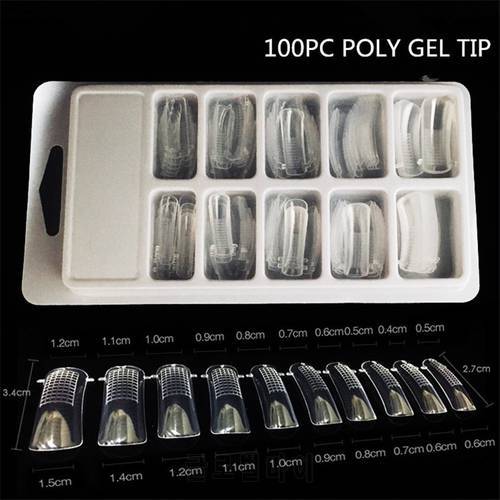 100PCS/ Box Professional Fake Nails False French Full Cover Acrylic Nails Mold With Scale Tools False Nail Art Tips Model