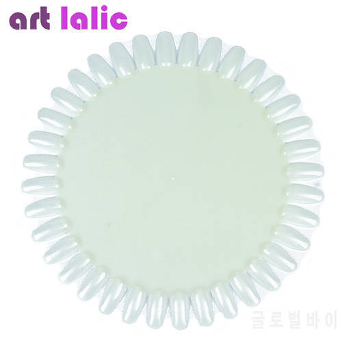 1pcs 36 Tips False Nail Art Display White Acrylic Nail Color Card Practice Wheel Board Painting Nail Polish Palette Tools