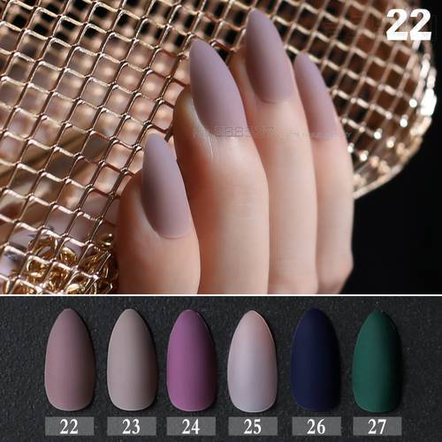 False nails 24pcs Full Nail Matte stiletto nails Flamingo Pink fake nails soft natural Pointed Manicure Tips Easy to wear