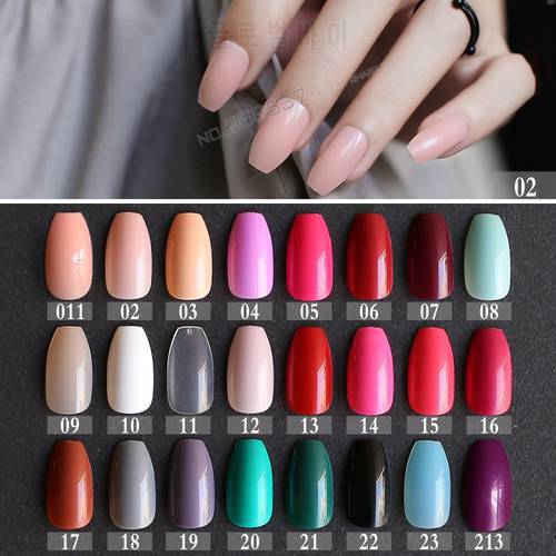 New hot False Coffin nails Rose Soft Pink Nude Red Brown Blue Fake nail Ballerinas nail Designs Pure colour candy Purple White