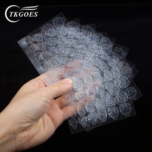 10 Sheet/pack Transparent Double Sided Adhesive Taba Nail Stickers Fingernail Art False Nail Tips Extension Tools