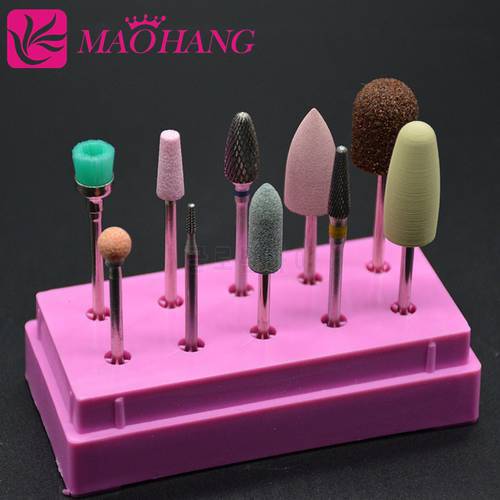 MAOHANG 10pcs/sets Carbide Nail Drill Bit 3/32&39&39 Millings Cutter silicone Drill Electric Nail File For Electric Manicure Drill