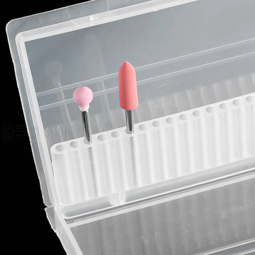 20 Slots Storage Box Plastic Display For Nail Drill Bit Files Acrylic Clear Holder Electric Machine Burrs Manicure Accessory
