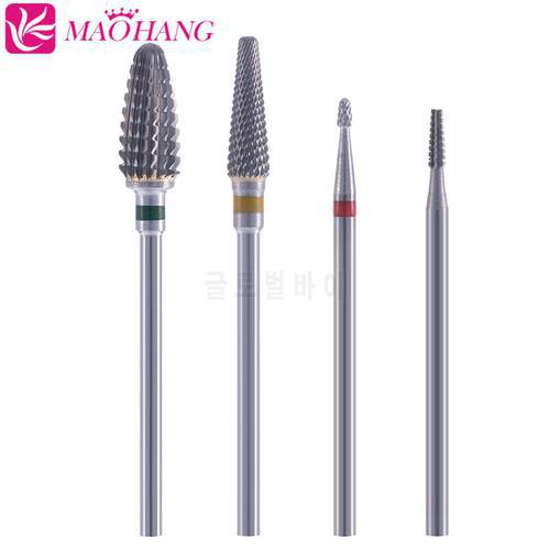 MAOHANG 1 pcs Large cone shape carbide nail drill bit electric nail file drill bit coarse carbide drill 3/32