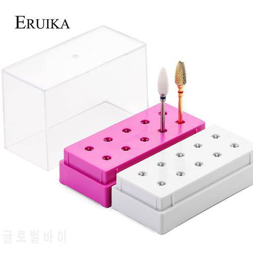 ERUIKA 1pc Professional 10 Holes Nail Drill Bit Holder for Electric Burrs Exhibition Displayer Manicure Nail Art Tools