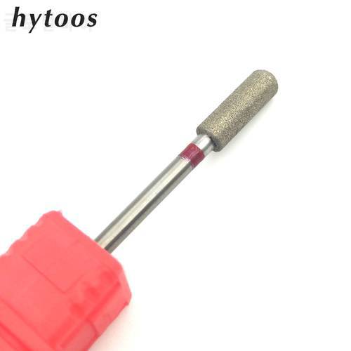HYTOOS Cylindrical Diamond Nail Drill Bit 3/32 Rotary Burr Manicure Cutters Nail Drill Accessories Nail Mill Tools-C0412D