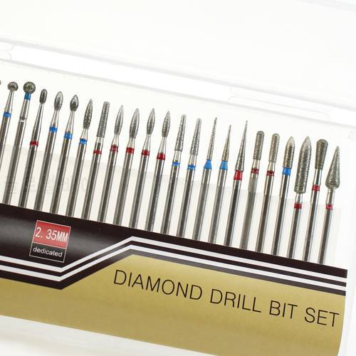 30pcs/lot Diamond Nail Drill Bits Electric Nail File Milling Cutter For Manicure Pedicure Nail Drill Machine Tools Accessories