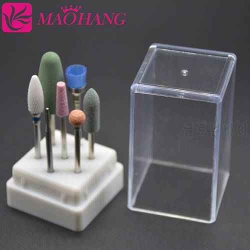 MAOHANG 7pcs/set carbide cutter cermaic nozzle nail drill bit kits milling cutter sets electric drill pedicure machine tools