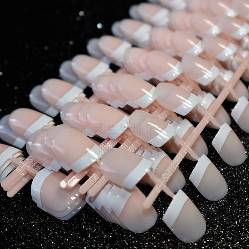 1 lot= 10 kits Clear Nude French Nails Short Size Square White Fake Nails Laidy Finger Decoration Daily Wear 240pcs