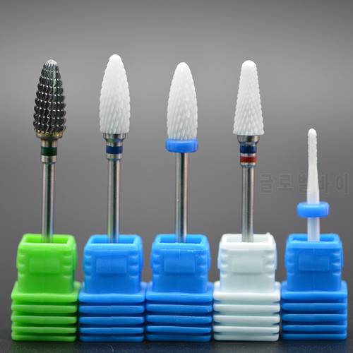 MAOHANG Ceramic carbide nozzle cutter nail drill bit for electric drill manicure machine removel gel varnish cuticle clean